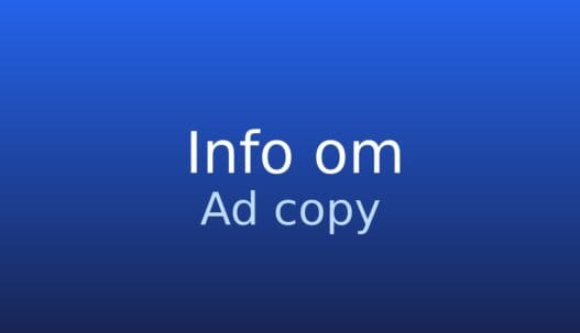 Gråt informationskort med termen ad copy og kort definition af annoncetekst