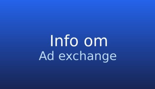 Informationskort med begrebet ad exchange og kort forklaring af digital annoncehandel