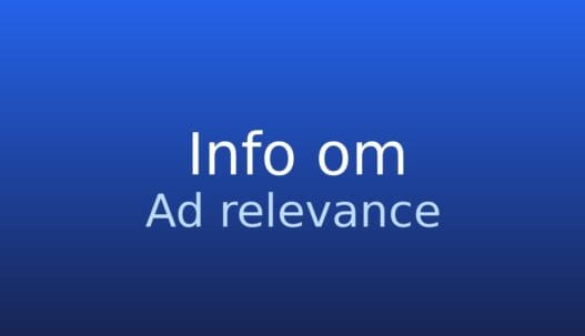 Informationskort om annonce-relevans: hvor godt en annonce matcher brugerens søgeintention.