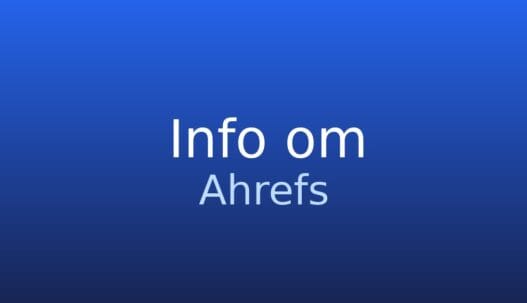 Informationskort med termen Ahrefs og kort forklaring om SEO-analyseværktøj