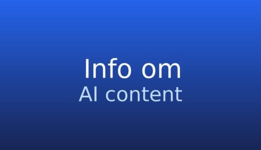 Informationskort om AI content med dansk term og kort forklaring