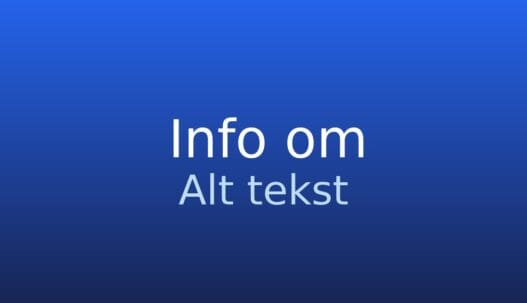 Gråt informationskort med ordet "Alt tekst" og en kort forklaring af begrebet
