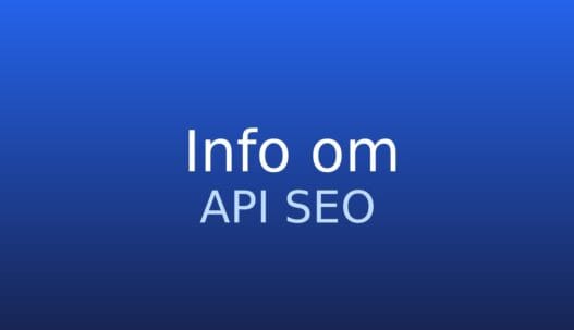 Informationskort om API SEO, der beskriver brug af API’er til SEO-data