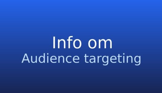Informationskort med termen audience targeting og kort definition af målretning af målgruppe
