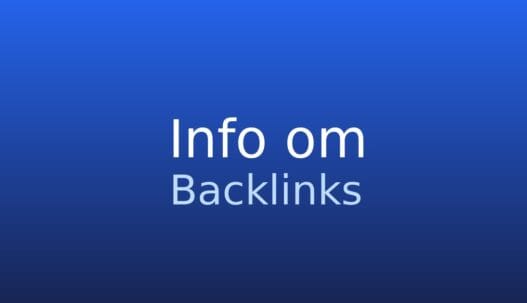 Informationskort med ordbogstermen Backlinks og kort definition