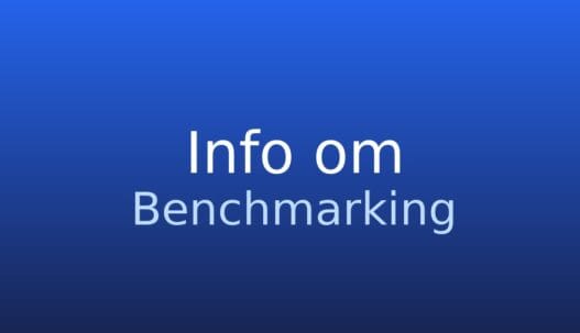 Informationskort med ordbogstermen benchmarking og kort definition