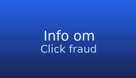 Informationskort med termen click fraud og forklaring på ugyldige annonceklik