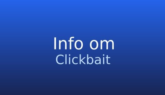 Gråt informationskort med ordet clickbait og en kort definition af begrebet
