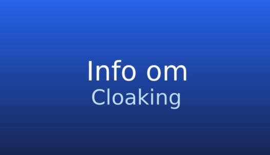 Informationskort om cloaking som vildledende SEO-teknik i søgemaskiner