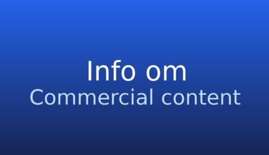 Informationskort med termen commercial content og en kort definition