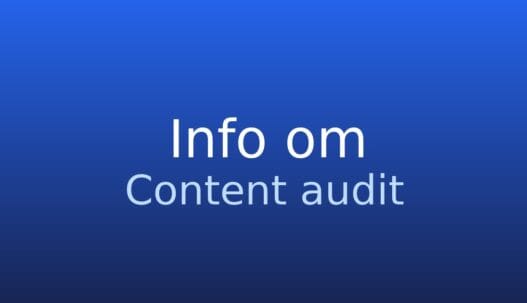 Informationskort med termen content audit og kort definition af systematisk gennemgang af websiteindhold