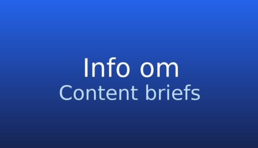 Gråt informationskort med teksten “content briefs” og kort forklaring af indholdsbrief