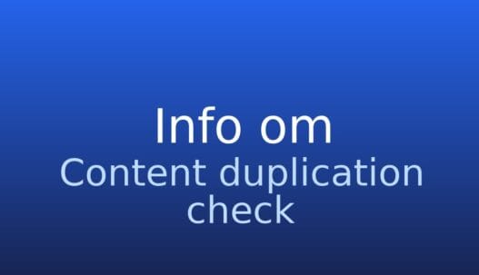 Informationskort om kontrol af duplikeret indhold på et website eller på tværs af nettet