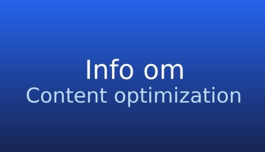 Gråt informationskort med termen content optimization og kort forklaring af begrebet