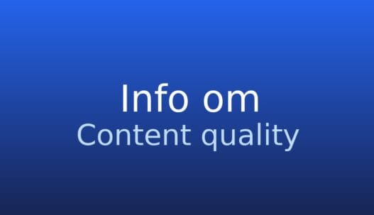 Neutralt gråt informationskort med teksten content quality