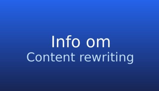 Informationskort om content rewriting, altså omskrivning af eksisterende indhold