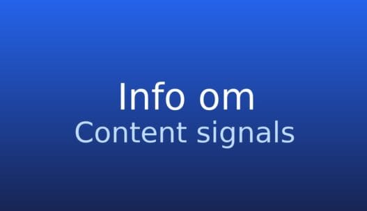 Informationskort med ordet content signals og kort definition