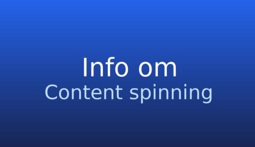 Gråt informationskort med forklaring af content spinning i SEO