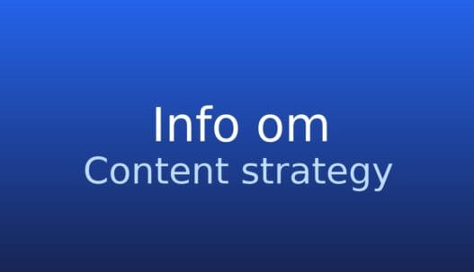 Informationskort med termen content strategy på grå baggrund