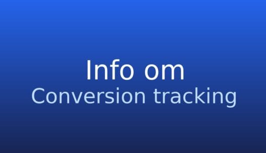 Neutralt gråt informationskort med teksten "Conversion tracking" og kort definition