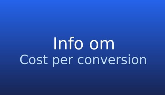 Gråt informationskort med termen cost per conversion og kort definition