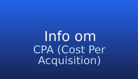 Gråt informationskort med termen CPA (Cost Per Acquisition) og kort forklaring