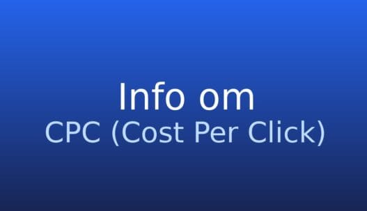 Gråt informationskort med ordbogstermen CPC (Cost Per Click) og kort forklaring af klikpris