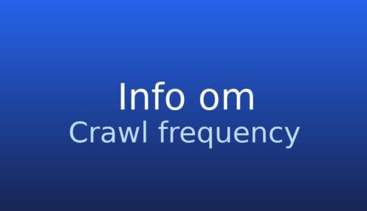 Gråt informationskort med begrebet crawl frequency og kort SEO-beskrivelse