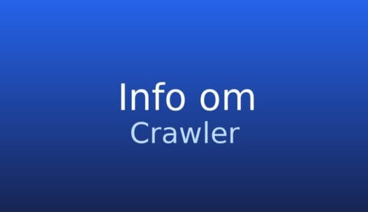Gråt informationskort med ordbogstermen crawler og kort forklaring af begrebet