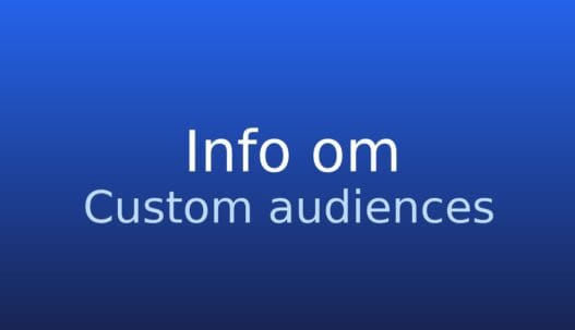 Informationskort med termen custom audiences og kort definition