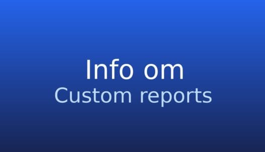 Informationskort med termen brugerdefinerede rapporter