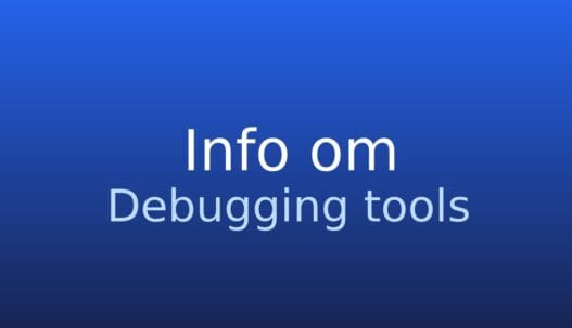 Informationskort med termen fejlfindingværktøjer på grå baggrund