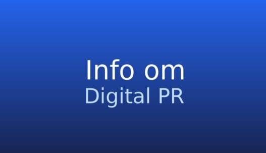 Gråt informationskort med teksten Digital PR og kort forklaring om digital markedsføring