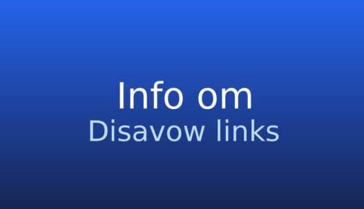 Informationskort med begrebet disavow links og kort forklaring om afvisning af links