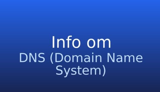Informationskort med termen DNS (Domain Name System), internettets navnesystem