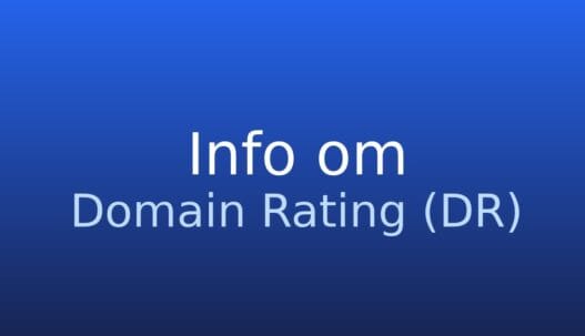 Informationskort med begrebet Domain Rating (DR) og kort forklaring af SEO-målingen