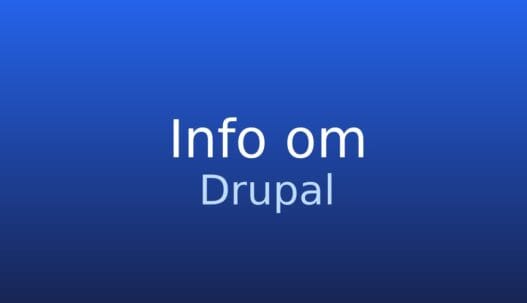 Informationskort med termen Drupal og kort forklaring af CMS-systemet
