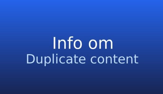 Gråt informationskort med termen duplicate content og kort forklaring
