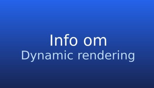 Informationskort om dynamic rendering på gråt baggrundsfelt