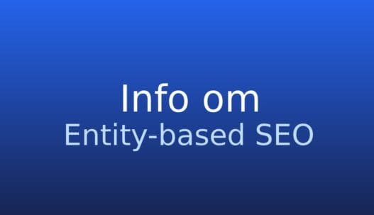 Informationskort med begrebet entity-based SEO og kort definition