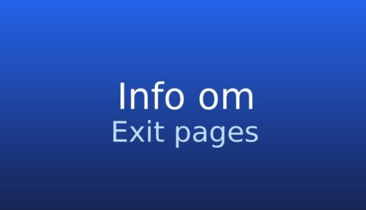 Informationskort med ordbogstermen exit pages og kort forklaring af begrebet