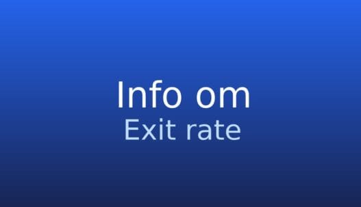 Informationskort med ordbogstermen Exit rate og en kort forklaring