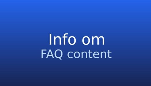 Gråt informationskort med teksten FAQ content og en kort forklaring om ofte stillede spørgsmål