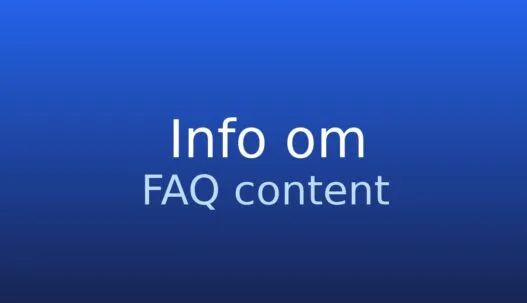 Gråt informationskort med teksten FAQ content og en kort forklaring om ofte stillede spørgsmål