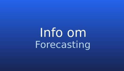 Informationskort med termen forecasting og kort forklaring af fremtidsprognoser