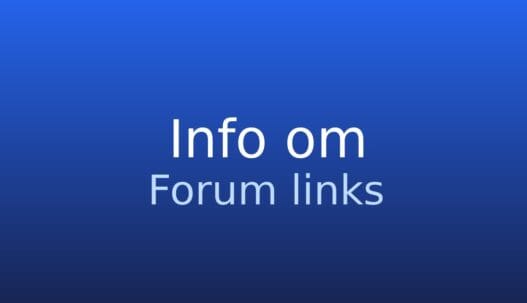 Informationskort med termen forum links og kort forklaring om links i onlinefora