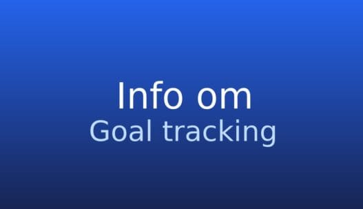 Gråt informationskort med teksten “Goal tracking” og kort forklaring af begrebet