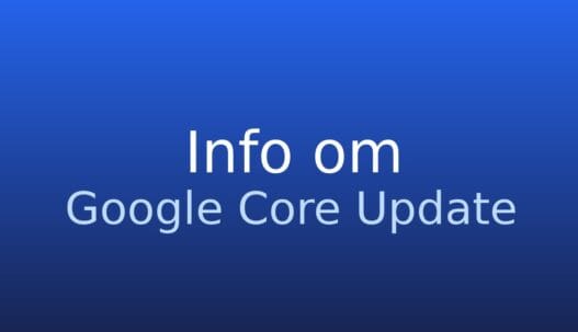 Informationskort med termen Google Core Update på grå baggrund