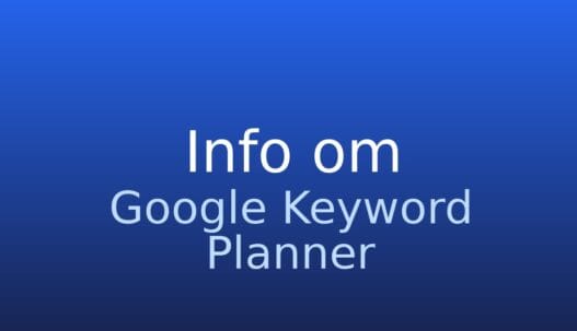 Informationskort med termen Google Keyword Planner og kort forklaring af søgeordsanalyse