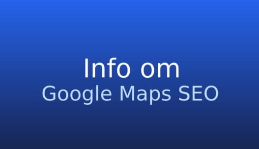 Informationskort med termen Google Maps SEO og kort forklaring af lokal synlighed i Google Maps